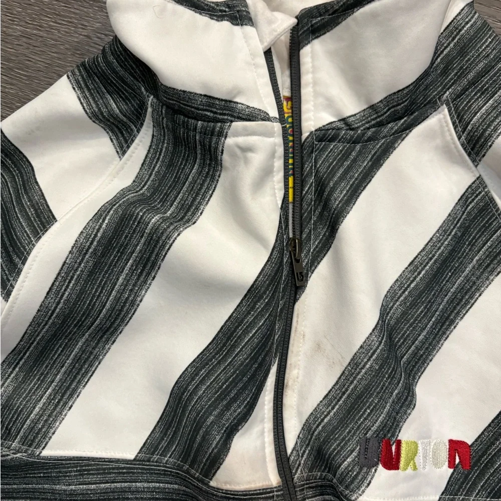 Burton White and Black Striped Zip Hoodie - Picture 10 of 10